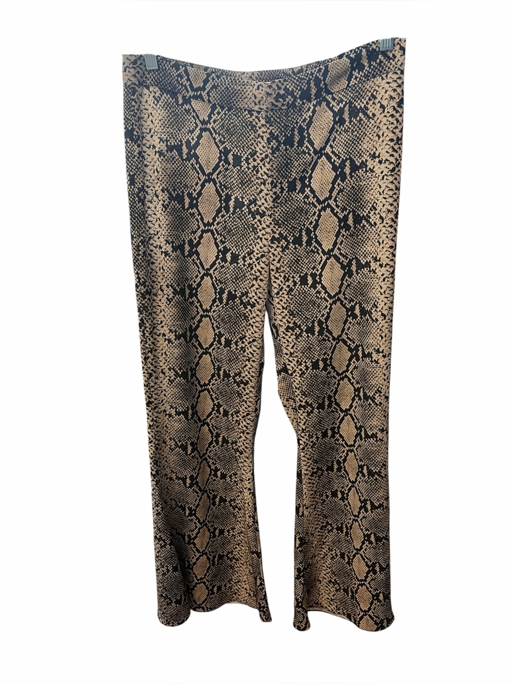 Zara Faux Snakeskin Flare Pants Size Medium
